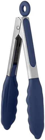 U-Taste Kitchen Tong for Cooking, 600ºF Heat-Resistant, 7in/Midnight Blue by U-Taste