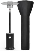 Pamapic Outdoor Propane Patio Heater, 2-in-1 Table Design, Double-Layer Stainless Steel Burner, with Heavy-Duty Waterproof Cover, Residential Use，Matte black by Pamapic