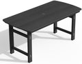 Ciokea HDPE Outdoor Patio Dining Table, All-Weather Furniture, Black by CIOKEA