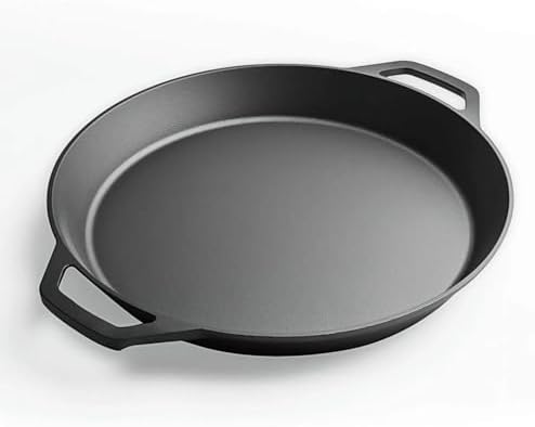 20-inch Pre-Seasoned Cast Iron Skillet - Dual Assist Handles - Nitrided Rust-Proof - For Oven, Stovetop, Grill & Campfire by LI-GELISI