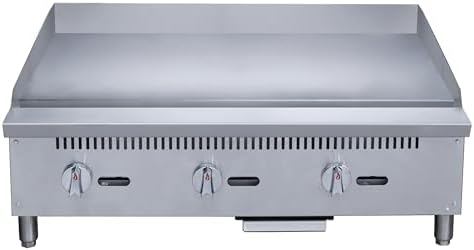 FSE 373-DCGM36 36" Gas Countertop Griddle, 3 Burners, 90,000 BTU, 3/4" Polished Steel Plate, Manual Controls, Full-Length Drip Pan, Stainless Steel, NG/Propane Compatible, Commercial Kitchen - Image 2