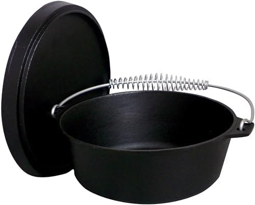 King Kooker 20 Quart Pre-Seasoned Cast Iron Dutch Oven with Lid and Wire Bail Handle- Great for Gumbo, Jambalaya, Chili, Soup and Stew by KingKooker
