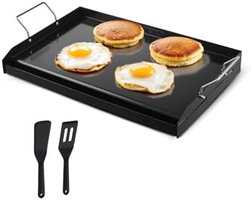 VEVOR Carbon Steel Griddle, 24x16 inch Universal Flat Top Rectangular Plate, Gas Grill Griddle for BBQ Grill, Teppanyaki, Portable Family Cookware with Handle, for Camping Tailgating Party by VEVOR