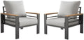 Aoxun Aluminum Patio Furniture Armchair, Grey by Aoxun