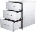 Outdoor Kitchen Drawers,Stainless Steel BBQ Drawer, 14" W x 20.5" H x 23" D Flush Mount Triple Access Drawer for Outdoor Kitchen,BBQ Island by ATATOD
