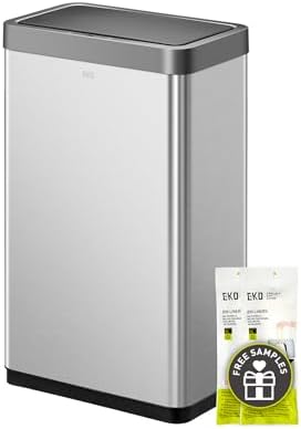 EKO Mirage X 80 Liter / 21.1 Gallons Motion Sensor Trash Can or Recycling Bin, Automatic Large Kitchen Trash Can Touchless, Stainless Steel by Unknown