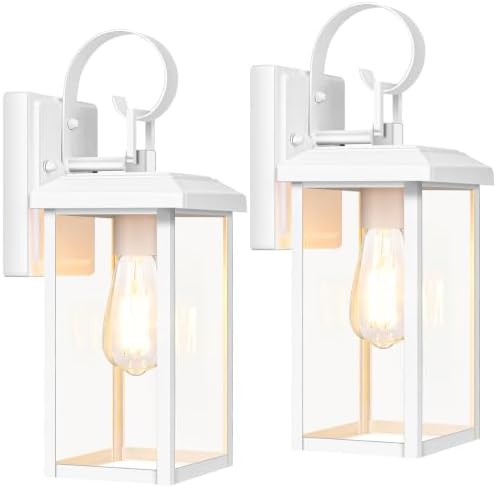 BesLowe 2-Pack 15” Outdoor Wall Light Fixtures, Modern Porch Sconces, White by BringYourBrightFuture