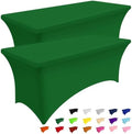 Smiry 2Pack Spandex Table Cloth 4FT, Elastic Fitted EmeraldGreen Tablecloth by Smiry