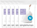 simplehuman Code N 100 Count Custom Fit Liners, Drawstring Kitchen Trash Bags, One-by-One Mess-Free Dispense, Extra Thick & Double Seamed, 50% PCR Plastic, 40-50 Liter / 10.6-13 Gallon, White by Unknown