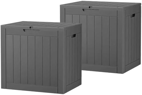 KAMABOKO Outdoor Storage Box, 32 Gal Deck Box Outdoor Waterproof, 2 Pack by KAMABOKO