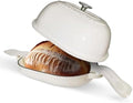 Cast Iron Bread Oven,6 QT Bread Oven,Thick Enameled Loaf Pan with Lid,Bread Pans for Homemade Bread,14.5"Dutch Oven for Bread Baking,Dutch Oven-with Silicone Baking Mat&Recipe,Gifts for Family,White by Unknown