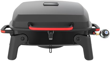 Megamaster Tabletop 1 Burner Gas Grill, Foldable Legs with Warming Rack by Megamaster