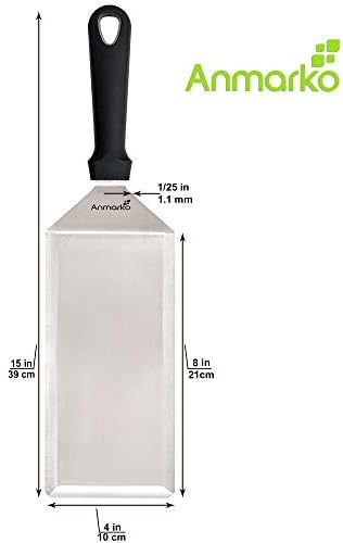 Big Metal Griddle Spatula - Grill spatula 4 x 8 in Large Burger Smasher Hamburger Turner Scraper - Pancake Flipper - Great for BBQ Grill and Flat Top Griddle - Commercial Grade - Image 3