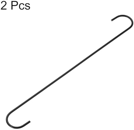 HARFINGTON 2pcs Long S Hooks 16" Metal S-Shaped Hanging Hooks Black - Image 3