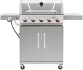 Feasto 5 Burner Propane Gas Grill with Side Burner and Sear Burner, Silver by Idealforcook