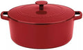 Cuisinart Chef's Classic Enameled Cast Iron Dutch Oven with Lid, Porcelain Enameled Interior, Oven Safe, Induction Compatible, 7-Quart, Round, Venice Red by Cuisinart