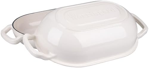 VORRINGARD Enameled Cast Iron Sourdough Bread Oven, Dutch Oven, Loaf Cast Iron Bread Pan for Homemade Bread Baking, Meatloaf Pan with Lid, 5QT, White - Image 4