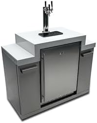 Mont Alpi Stainless Steel 48"W x 23"D x 55" H Premium Outdoor Kegerator 3-tap Draft Keg Beer Dispenser Refrigerator Module with Digital Display and Drip Tray plus White Granite Countertops and Storage - Image 6