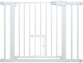 COMOMY Auto Close Pet Gate with Cat Door, 29.5"-40.5" Dog Gate for House by COMOMY