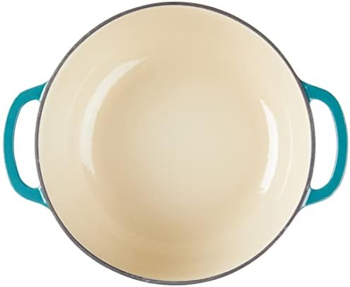 Lodge 7.5 Quart Enameled Cast Iron Dutch Oven with Lid – Dual Handles – Oven Safe up to 500° F or on Stovetop - Use to Marinate, Cook, Bake, Refrigerate and Serve – Lagoon - Image 3