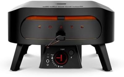Cozze 13" Gas Pizza Oven with Rotating Pizza Stone for Easy Restaurant-Style Pizza at Home – Triple Burner, Built-In Thermometer, Fast 15-Min Preheat, Portable Outdoor Pizza Oven by Cozze