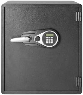 Amazon Basics Fireproof and Waterproof Safe Box with Digital Keypad Electronic Lock, Fire Resistant, Interior Lighting, Removable Shelf, for Home Use, 2.13 Cubic Feet, 24"H x 20.87"W x 19"D, Black - Image 4