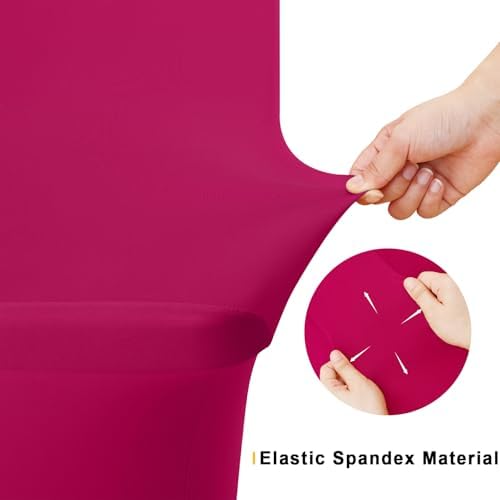 Smiry 2 Pack Spandex Table Cloth 6FT, Elastic Fitted Fuchsia Tablecloth - Image 4