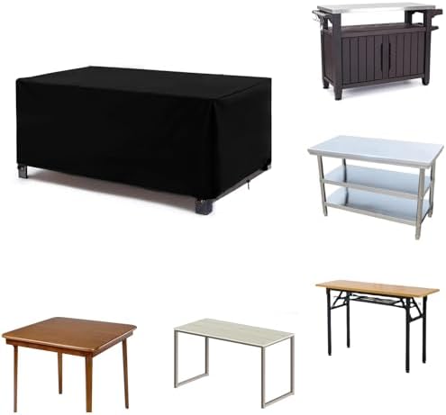 Outdoor Prep Table Cover 51''L x 25''W x 31''H,Heavy Duty Waterproof 600D Furniture Cover for Stainless Steel Food Table,Cart Prep Table,Coffee Table,BBQ Grill Table,Dining Table Office Desk - Image 5