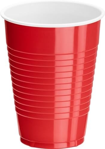 DecorRack 20 Party Cups 12 oz Disposable Plastic Cups for Birthday Party Bachelorette Camping Indoor Outdoor Events Beverage Drinking Cups (Red, 20) - Image 6