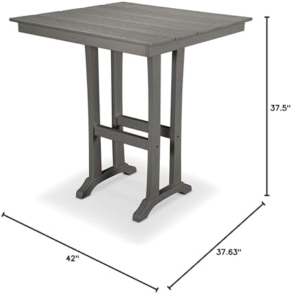 Trex Outdoor Furniture™ Farmhouse Trestle 37" Bar Table in Stepping Stone - Image 2