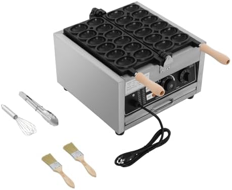 Commercial Waffle Maker, 1800W Electric Egg-Shaped Waffle Machine, Stainless Steel Waffle Iron Baker with Non-Stick Coating, 122-572℉ Temperature Adjustable, for Restaurant, Snack Bar - Image 3