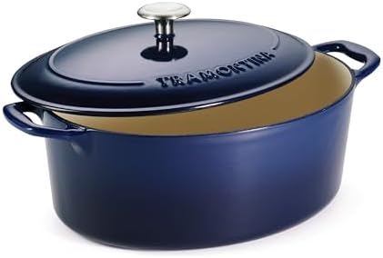 Tramontina Bestow Enameled Cast Iron 7-Qt Oval Dutch Oven Pot with Lid by Tramontina