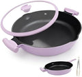 14 Inch Large Deep Frying Pan Skillet with Lid, Saute Pan Nonstick by Bobikuke