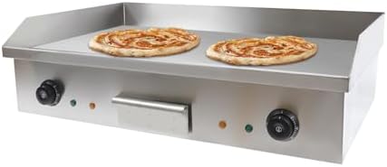 Commercial Electric Griddle With Temperature Control, 300w Stainless Steel Countertop Outdoor Flat Top Grills 28.62X15.75in with Oil Collecting Box for Crispy Bacon, Grilled Cheese, Fajitas - Image 3