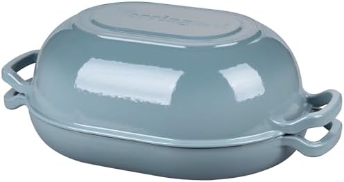 VORRINGARD Enameled Cast Iron Sourdough Bread Oven, Dutch Oven, Loaf Cast Iron Bread Pan for Homemade Bread Baking, Meatloaf Pan with Lid, 7QT, Sea Salt - Image 6