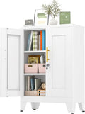 GAIOUS 36" Metal Office File Cabinet, White Locked Garage Storage Cabinets by GAIOUS