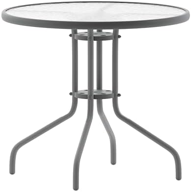 Flash Furniture 31.5 in Metal Round Table, Silver by FlashFurniture