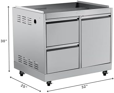 KoolMore 32 in. Heavy-Duty Outdoor Stainless-Steel Cabinet for Built-in BBQ Grill with 2 Drawers and Propane Tank Storage (KM-OKS-BQ30CAB) - Image 2