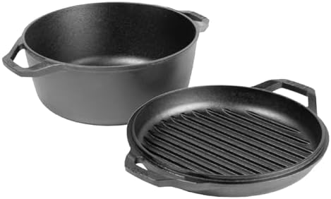 Lodge Chef Collection 6 Quart Pre-Seasoned Cast Iron Double Dutch Oven by Lodge