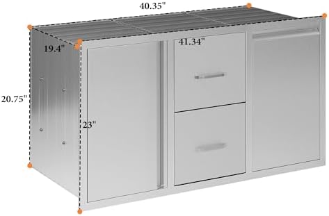 Jocisland 41.5-Inch Stainless Steel Outdoor Kitchen Storage Cabinet - Image 3