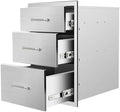 Outdoor Kitchen Drawers 18''Wx 24''H x 23''D Triple BBQ Drawers Stainless Steel Built-in Drawer for Outdoor Kitchen Island, Patio Grill Station by SGOLAN