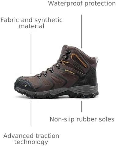 NORTIV 8 Men's Ankle High Waterproof Hiking Boots - Image 3