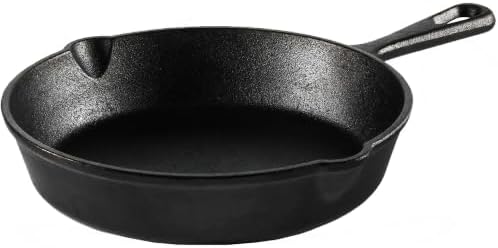 8 Inch Nonstick Pre-Seasoned Cast Iron Skillet With Handle, Even Heat Distribution Mini Frying Pan With Dual Pour Spouts, Multi-Use Cookware For Stovetop Grill Campfire Home & Outdoor Cooking - Image 6