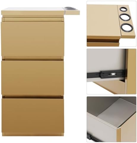 Outdoor Kitchen Drawers18 W x 32.7" H x 11.8" D Flush Mount Access 3-Drawer BBQ Stainless Steel Drawers BBQ Island Drawers for Outdoor Kitchens or BBQ Island Patio Grill Station (Gold/3 Layer) - Image 6