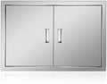 Outdoor Kitchen Door 30.5'' W x 21'' H Double BBQ Access Door Stainless Steel Flush Mount Doors Wall Vertical Doors with Handle Suitable for Grilling Station BBQ Island Outside Cabinet by Fsehyue