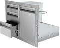 Outdoor Kitchen Drawer Combo, BBQ Access Door Drawers Combo With Stainless Steel, Perfect For BBQ Grill Station Outdoor Kitchen Storage Cabinet,G1 by OLIPIC