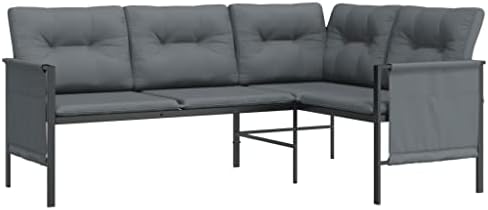 Garden Dining Set Anthracite Steel, Textilene, Fabric Medium, Outdoor Patio Furniture for Backyard Deck - Image 4