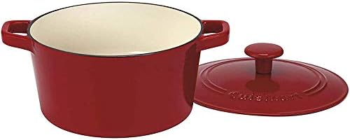 Cuisinart Chef's Classic Enameled Cast Iron Dutch Oven with Lid, Porcelain Enameled Interior, Oven Safe, Induction Compatible, 3-Quart, Round, Cardinal Red - Image 2