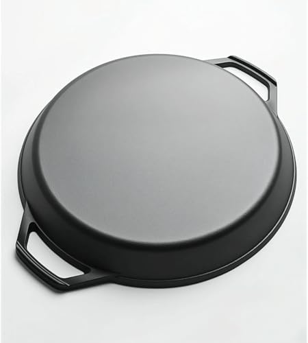 LI-GELISI 16-inch cast iron frying pan with double auxiliary handles, nitrogen-treated for rust resistance, suitable for stoves/grills/campfires, heavy-duty frying pan for outdoor cooking - Image 4