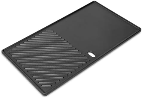 7637 17.5" Reversible Cast Iron Griddle - Replacement Flat Top Cooking Plate for Weber Spirit I & II 200 Series (E210/E220/S210/S220) with Front Controls by BLUESGRILLPARTS